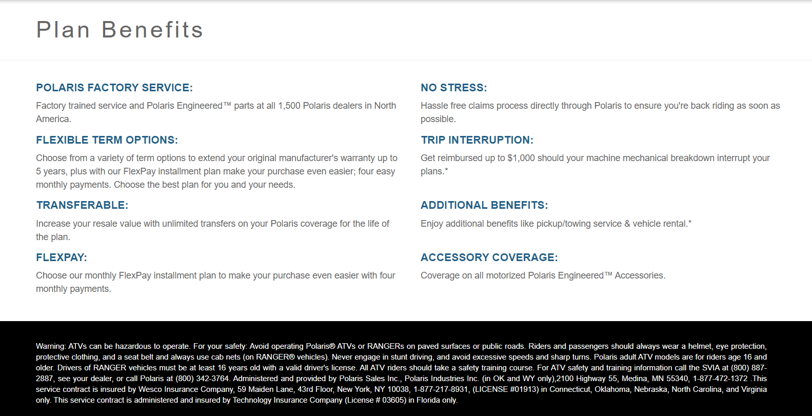 Polaris Plan Benefits