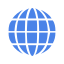 Icon with world globe